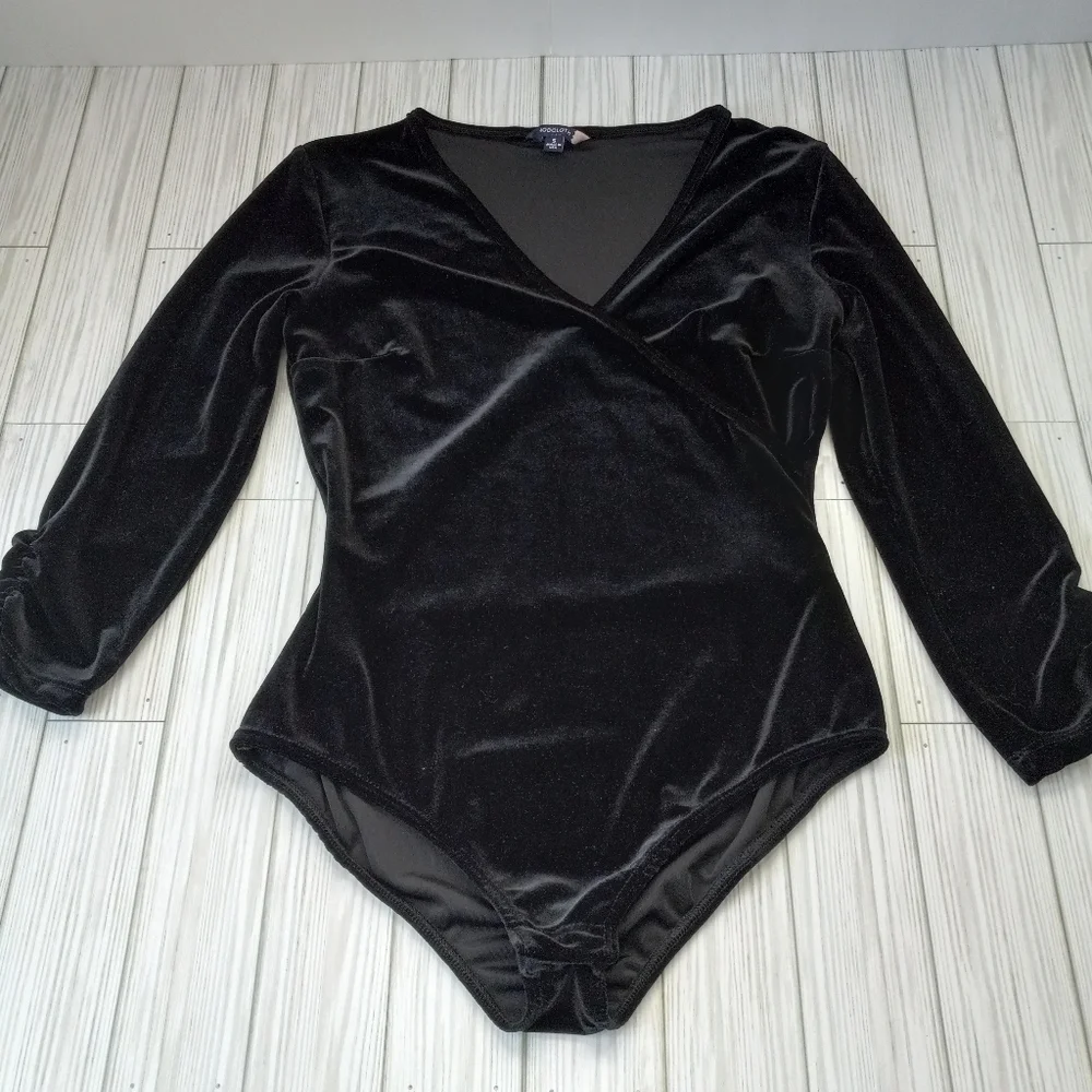 Modcloth Black Velvet Whimsigoth Bodysuit